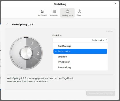 Display Pilot 2: Anpassung der Hotkey-Puck-Tasten