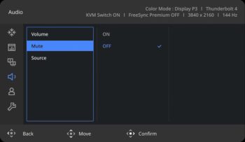 OSD: Audio (Bild: BenQ-Handbuch)