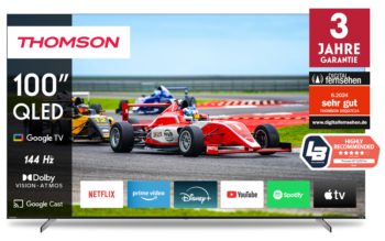 Thomson: 100-Zoll-TV mit 4K144 und Dolby Vision Thomson 100QG7S14 (Bild: Thomson)