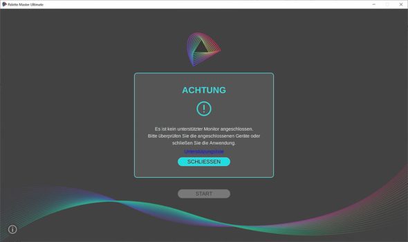 PMU: Der BenQ RD320UA wird nicht unterstützt (Screenshot der Software)