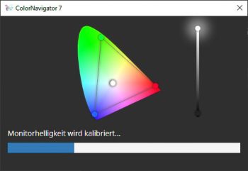 ColorNavigator: Kalibrierung der Helligkeit (Screenshot der Anwendung)