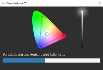 ColorNavigator: Kalibrierung der Farbsättigung (Screenshot der Anwendung)