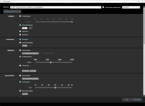 ColorNavigator: Manuelle Eingabe 1 (Screenshot der Anwendung)