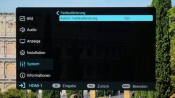 OSD: Automatische Farbkalibrierung "Ein"