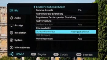 OSD: Erweiterte Farbeinstellungen