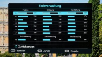 OSD: Farbverwaltung für Primär- und Sekundärfarben