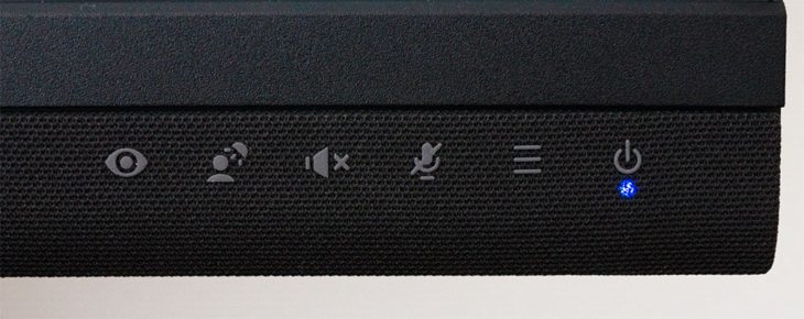 Betriebsanzeige mit blauer Beleuchtung, wenn der Monitor eingeschaltet ist