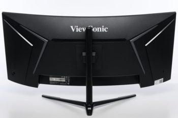 ViewSonic VX3418C-2K Ansicht hinten in der niedrigsten Stellung