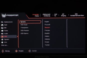 OSD: Einstellungsmöglichkeiten für das Monitor-OSD