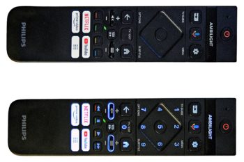 Philips 55OLED910/12: Fernbedienung mit und ohne Zahlenfeld