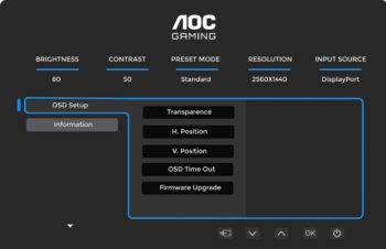 OSD: OSD-Einstellungen (Bild: AOC-Handbuch)