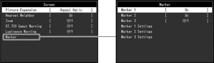 OSD: Screen/Bildparameter (Bild: EIZO-Handbuch)