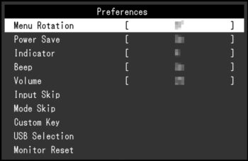 OSD: Systemeinstellungen (Bild: EIZO-Handbuch)