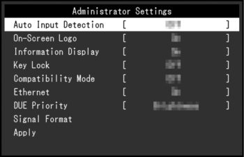 OSD: Administrator-Einstellungen (Bild: EIZO-Handbuch)