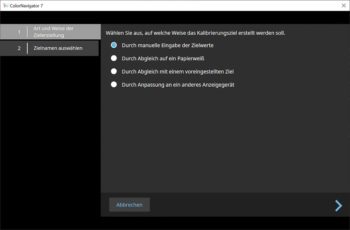 ColorNavigator: Art der Zielerstellung