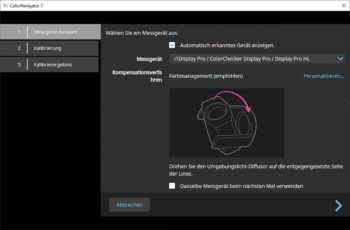 ColorNavigator: Messgeräte-Auswahl – i1Display Pro