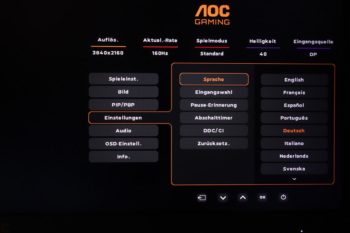 OSD: Kategorie f&uuml;r allgemeine Einstellungen