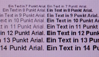 Darstellung von Schrift bei nativer Aufl&ouml;sung