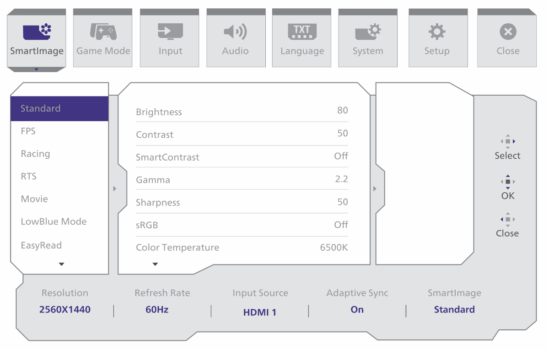 OSD-Men&uuml; (Bild: Philips-Handbuch)