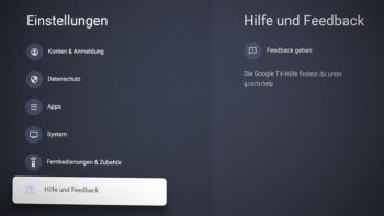 OSD: Hilfe und Feedback