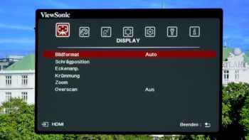 OSD: Projektor-Men&uuml; -> Display