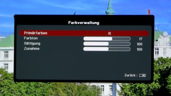 OSD: Farbverwaltung -> Farbraum