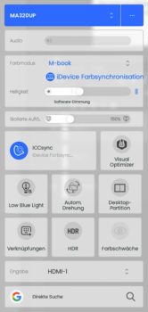 Display Pilot 2: Konfigurierbares Hauptmen&uuml; (Screenshot: Display Pilot 2)
