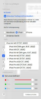 Display Pilot 2: iDevice-Farbsynchronisation f&uuml;r iPad (Screenshot: Display Pilot 2)