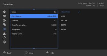 OSD: Gamut Duo (Screenshot: BenQ-Handbuch)