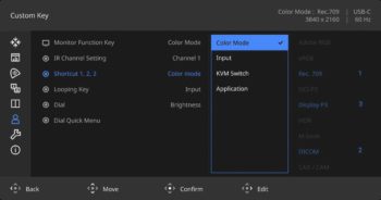 OSD: Custom Keys (Screenshot: BenQ-Handbuch)