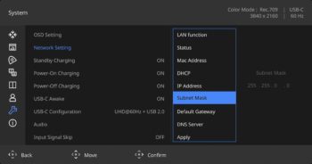 OSD: Systemeinstellungen (Screenshot: BenQ-Handbuch)