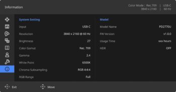 OSD: Informationen (Screenshot: BenQ-Handbuch)