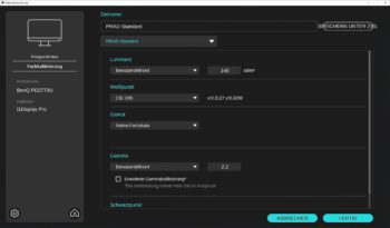 PMU: Definition neuer Ziele (Screenshot: PMU)