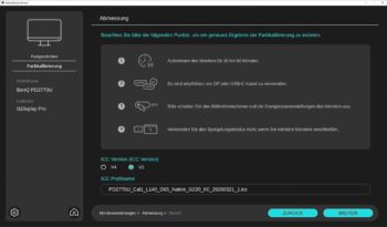 PMU: Hinweise und Profilbenennung (Screenshot: PMU)