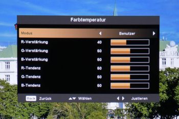 OSD: Farbtemperatur