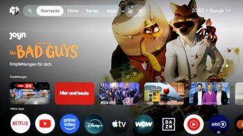 Google TV: Startseite mit Netflix und Prime Video