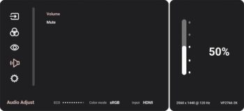 OSD: Audio-Einstellungen (Bild: ViewSonic-Handbuch)