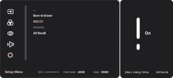 OSD: System-Einstellungen II (Bild: ViewSonic-Handbuch)