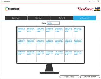Colorbration+: Ergebnis Uniformity (Screenshot: Colorbration+)