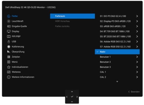 OSD (Screenshot: Dell Handbuch)