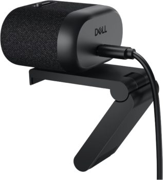 Webcam mit angeschlossenem USB-C-Kabel (Bild: Dell)