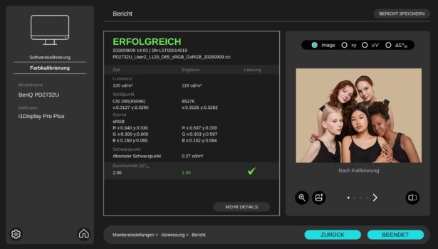 AQCOLOR Pilot: Bericht nach der Software-Kalibrierung